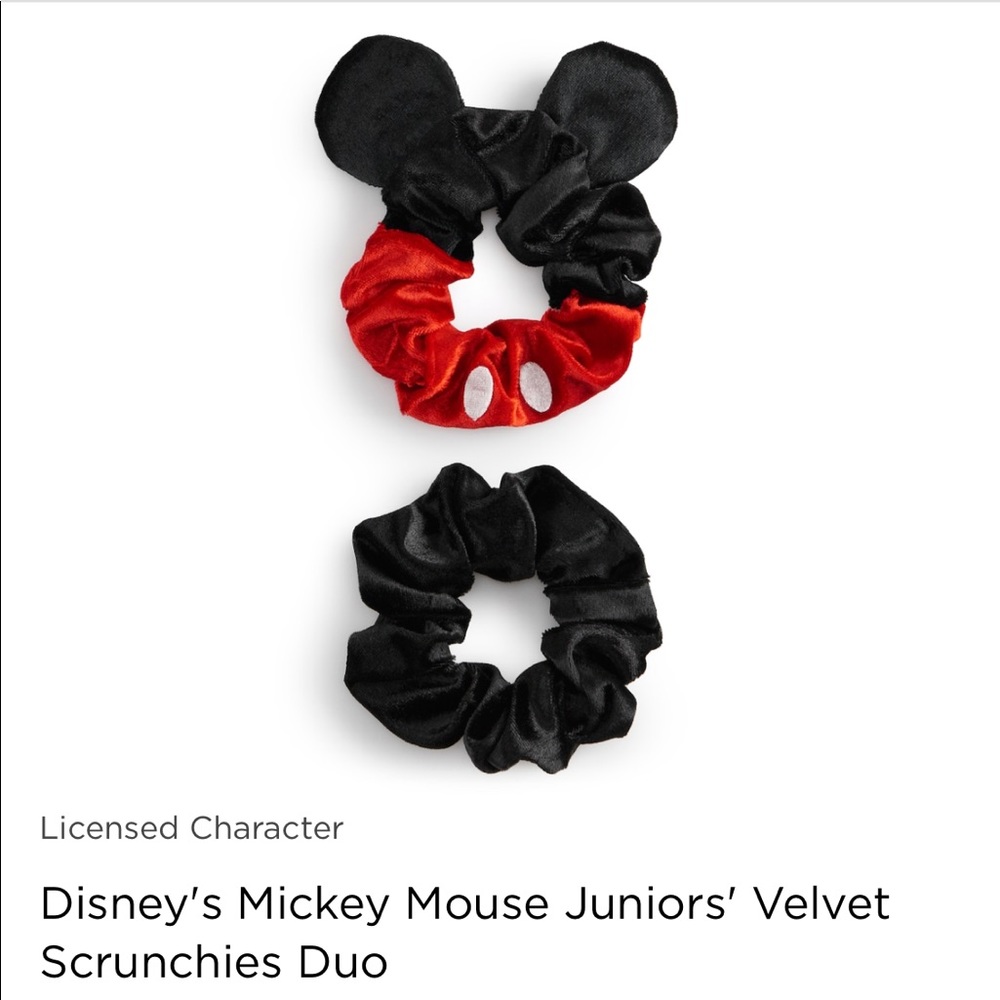 🎈Disney's Mickey Mouse Velvet Scrunchies Duo - Picture 1 of 11